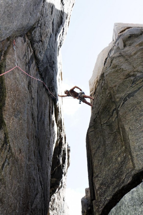 Remi doing a very impressive lead on 'Laughing Matter' (19 15 m) at the Amphitheatre.