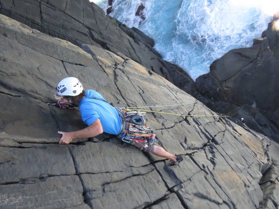 Ryan belayed by Inalee on the classic Take The Plunge 19** - West Cape Howe